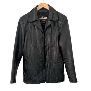 Maxima Wilsons Leather Black Leather Jacket EUC